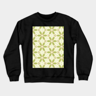 Kiwi Green Flower Tile Pattern Crewneck Sweatshirt